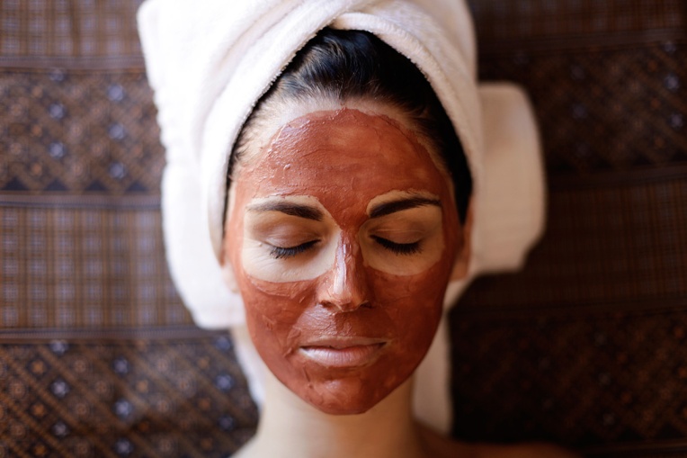 Woman with Skin Clays mask